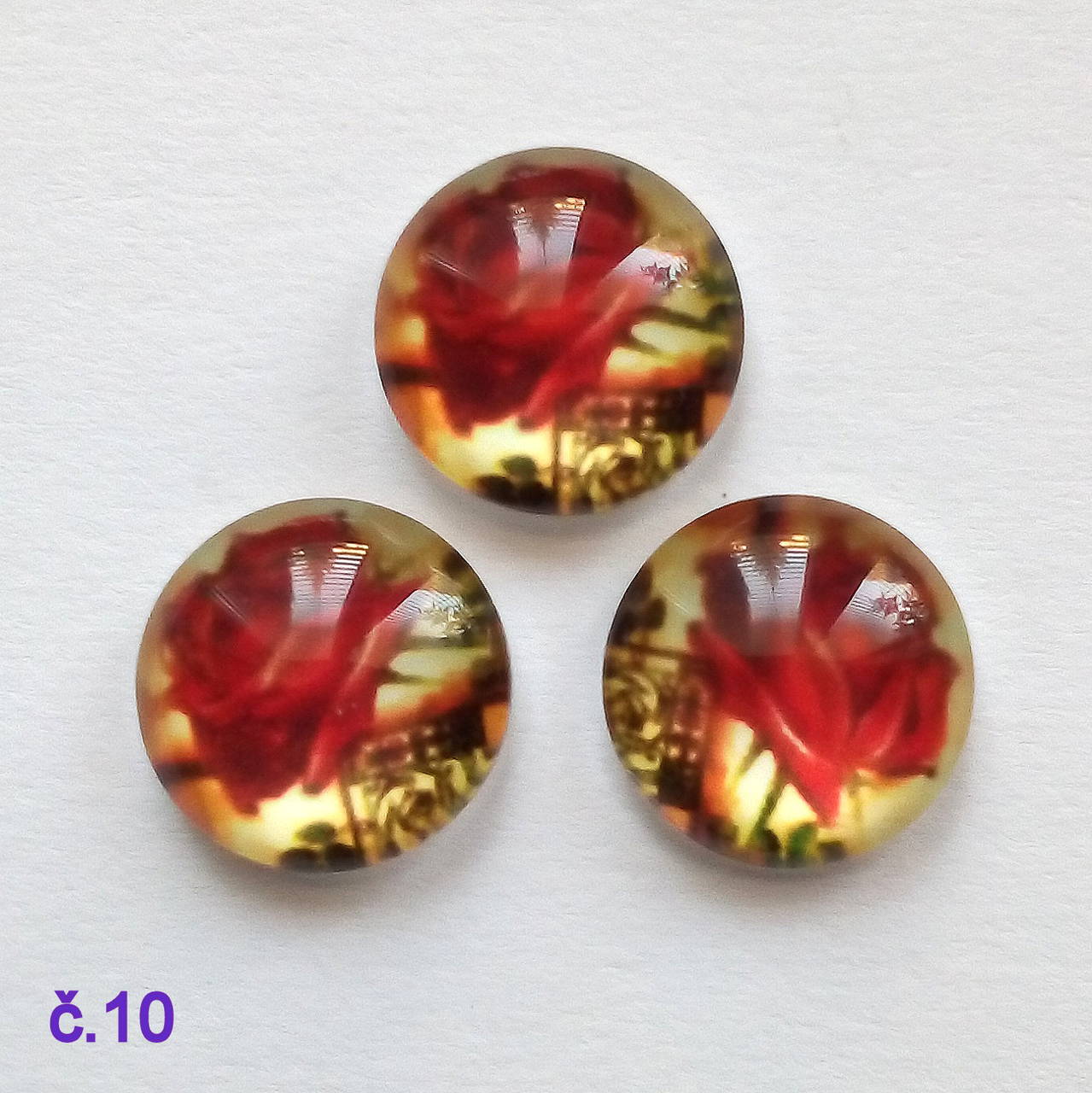 Sklenený kabošon 12mm-1ks (č.10)