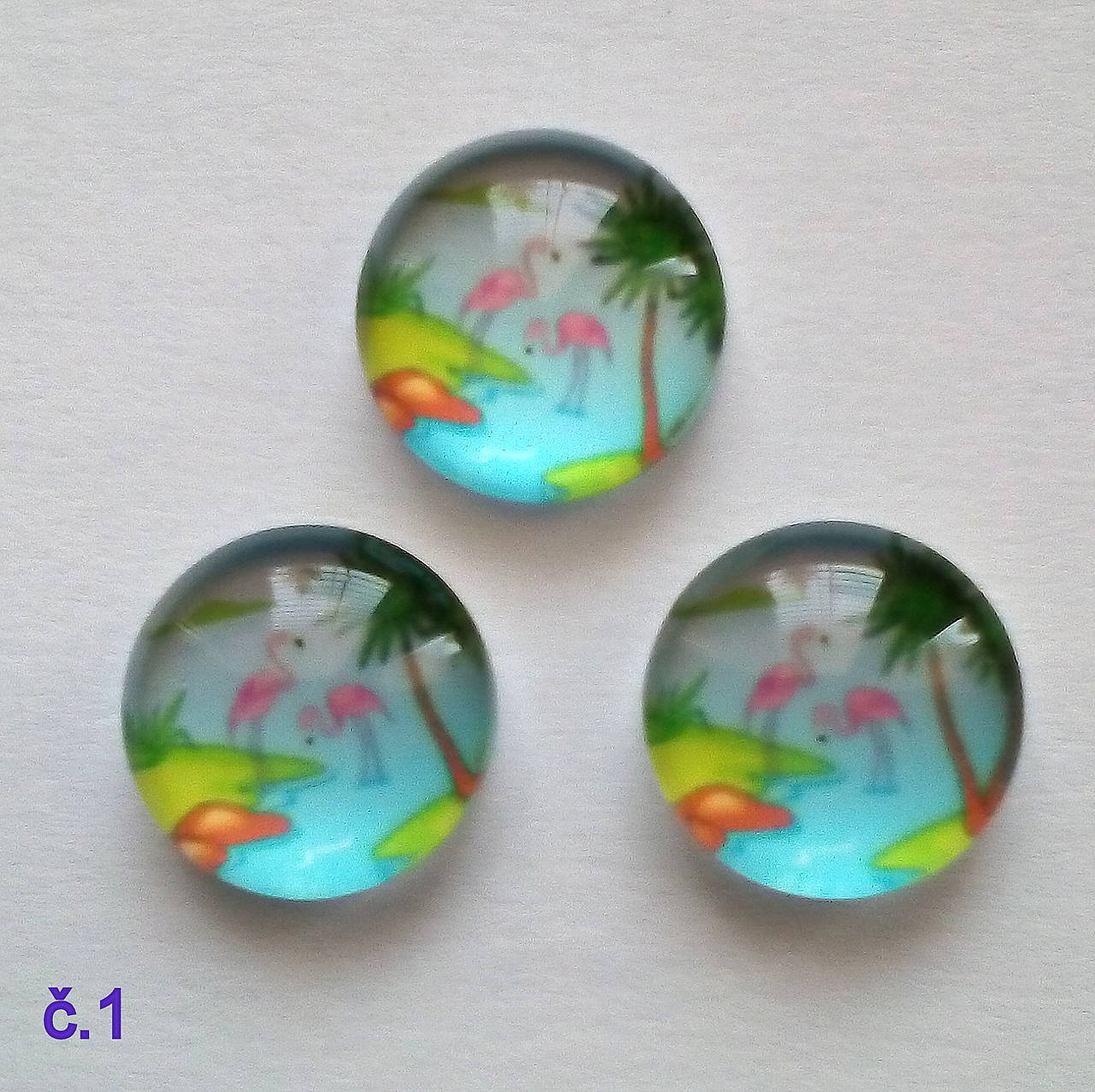 Sklenený kabošon 12mm-1ks (č.1)