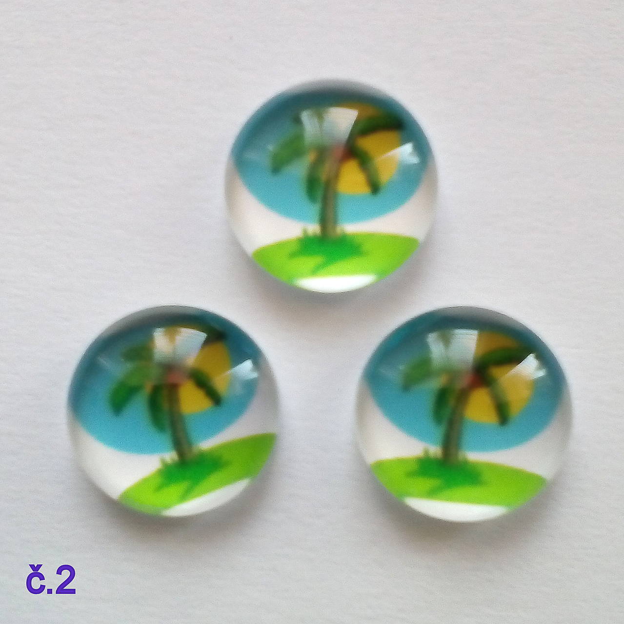 Sklenený kabošon 12mm-1ks (č.2)