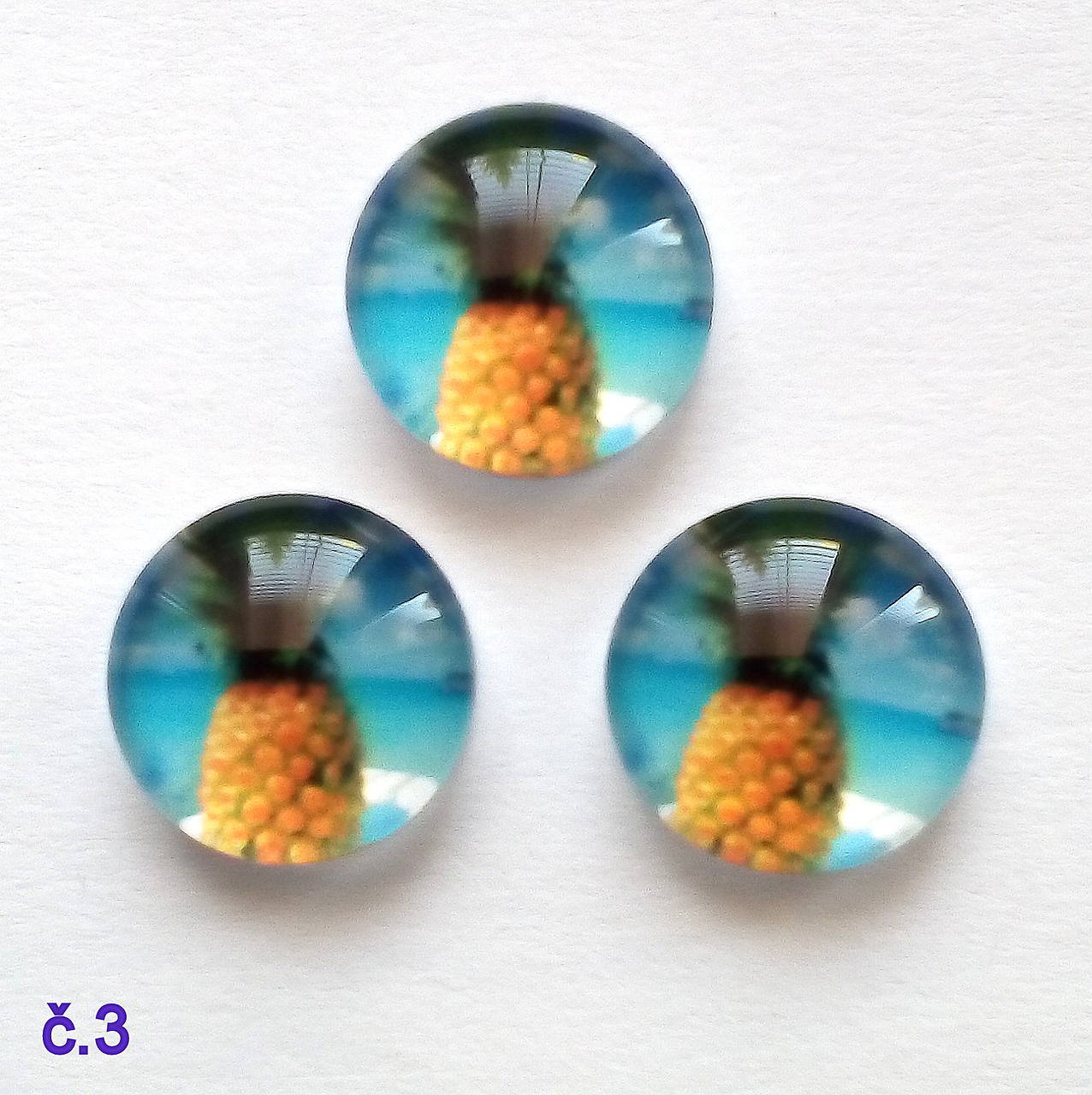 Sklenený kabošon 12mm-1ks (č.3)