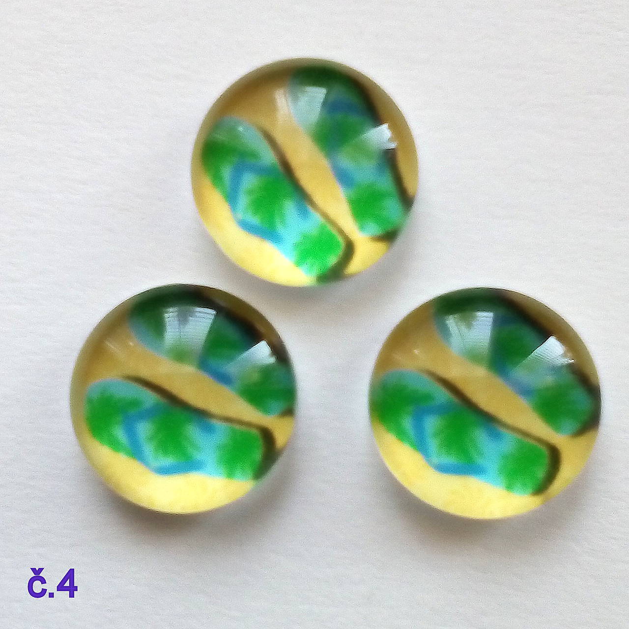 Sklenený kabošon 12mm-1ks (č.4)