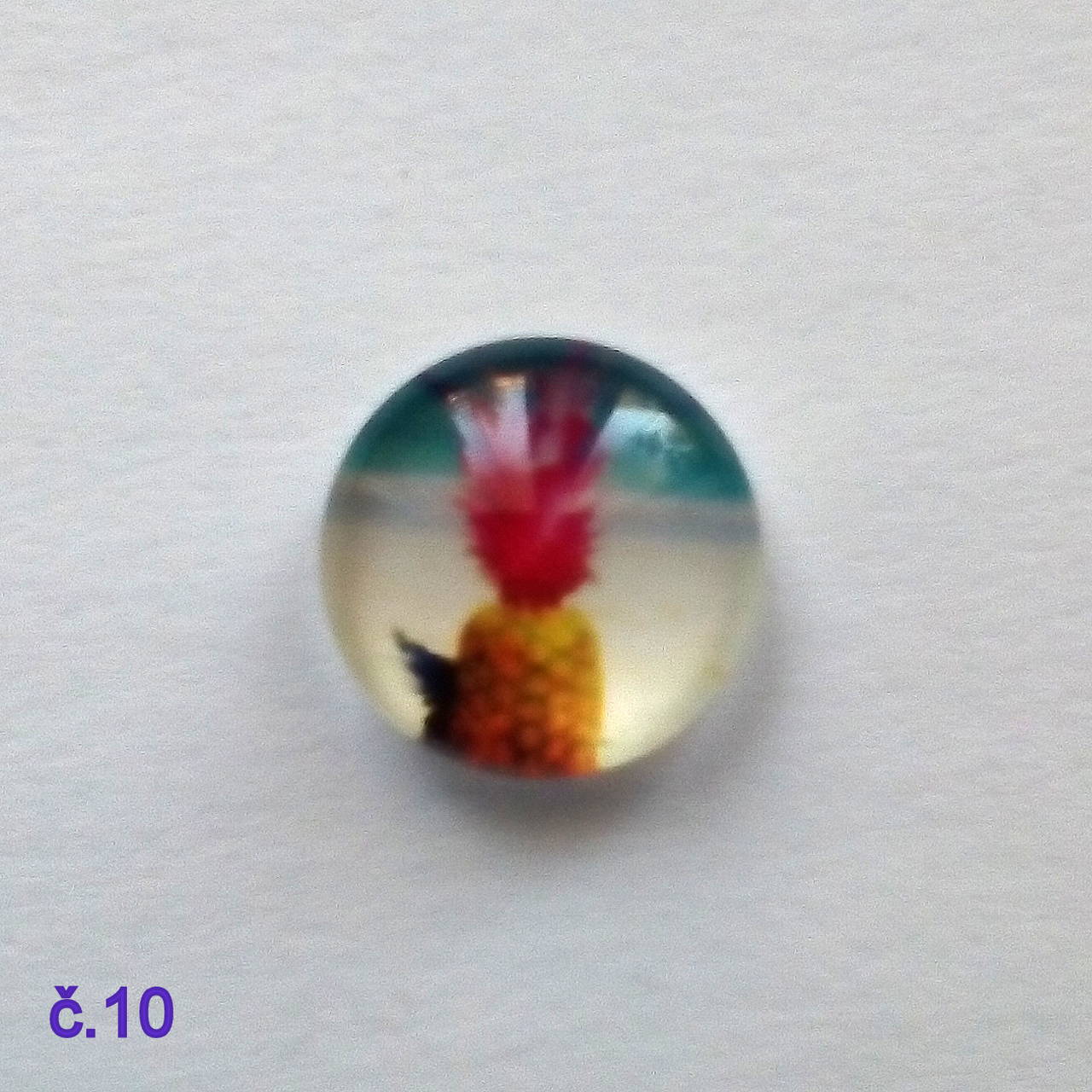 Sklenený kabošon 12mm-1ks (č.10)