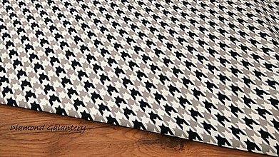 Textil - Bavlna režná - ČIerno šedá - cena za 10 cm - 11220492_