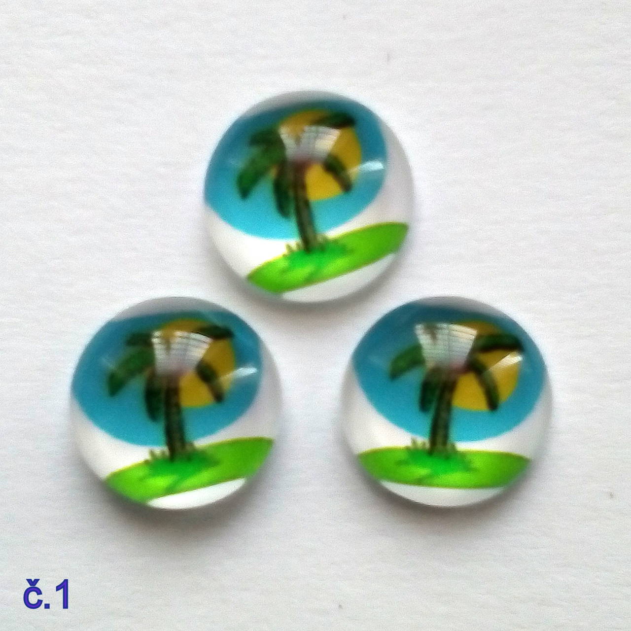 Sklenený kabošon 10mm-1ks (č.1)