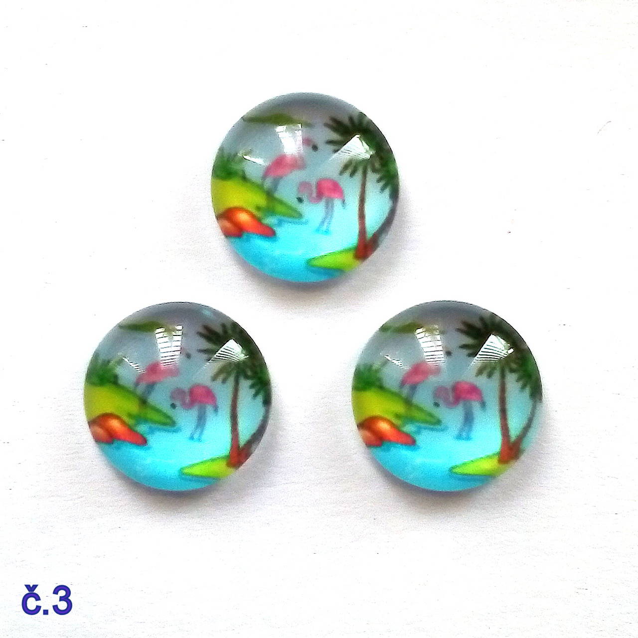 Sklenený kabošon 10mm-1ks (č.3)