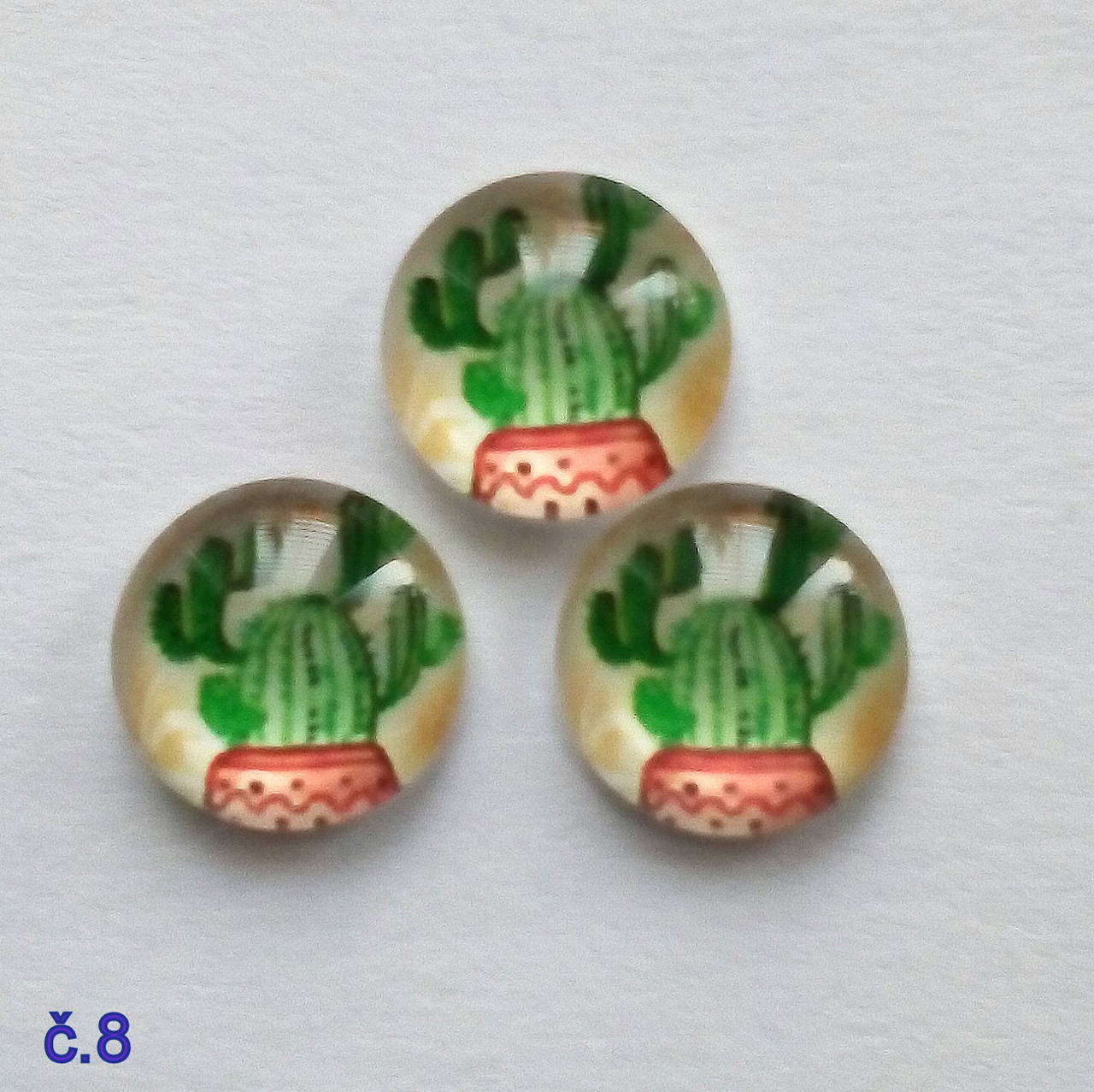 Sklenený kabošon 10mm-1ks (č.8)