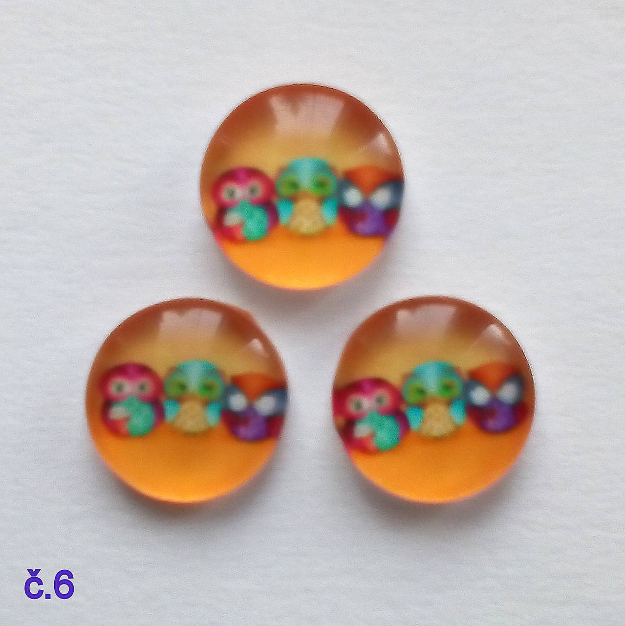 Sklenený kabošon 10mm-1ks (č.6)