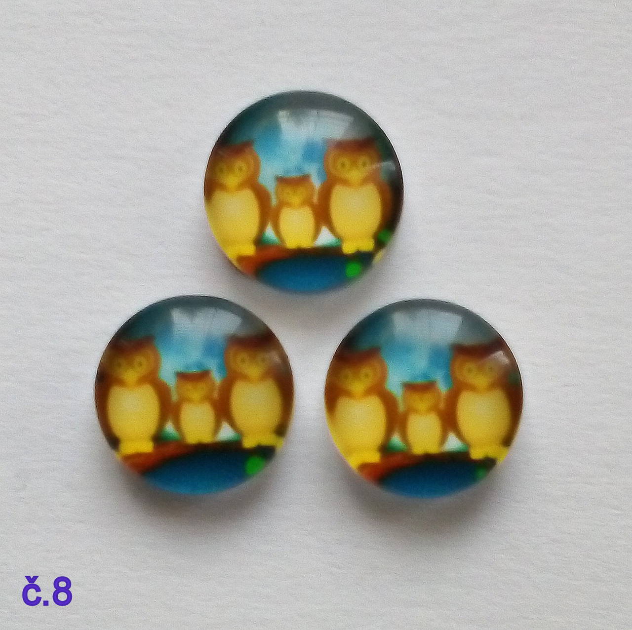 Sklenený kabošon 10mm-1ks (č.8)