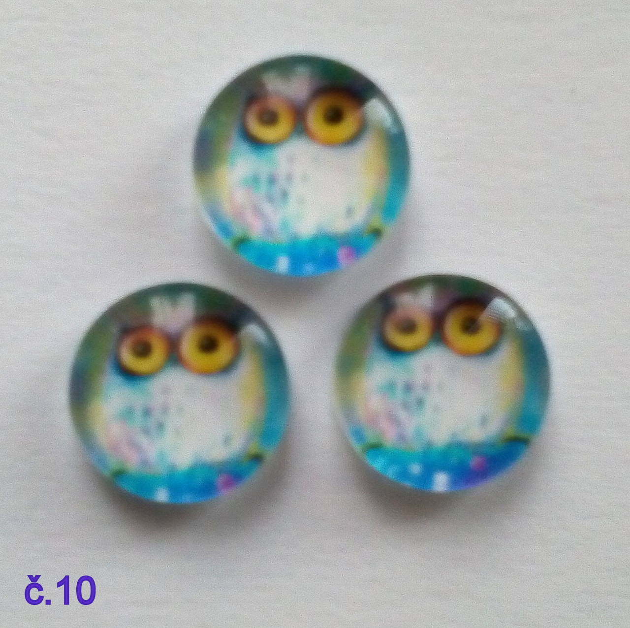 Sklenený kabošon 10mm-1ks (č.10)