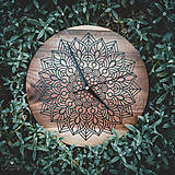 Hodiny - Mandala - Orechové drevené hodiny - 11222521_