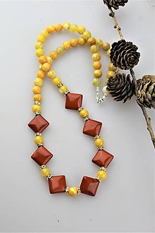 Náhrdelníky - achát jaspis náhrdelník jeseň prichádza - 11226901_