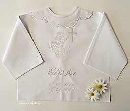 Detské oblečenie - košielka na krst-vyšívaná - 11226841_