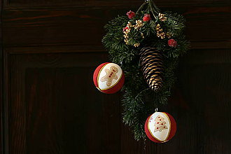 Dekorácie - Vianočné guľe "Perníček" zlaté  (stromček/chlapček) - 11225714_