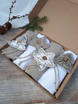 Úžitkový textil - Ľanový obrúsok Natur Christmas (Béžová) - 11226920_