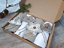 Úžitkový textil - Ľanový obrúsok Natur Christmas (Béžová) - 11226921_