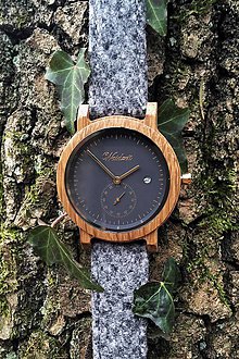 Náramky - Pánske drevené hodinky Barrique Alpin čierne - 11228987_