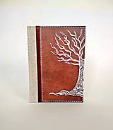 Papiernictvo - Ručne šitý zápisník * autorská kresba stromu A5 - 11232742_