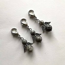 Kľúčenky - Minerálový minianjelik (Jaspis šedý) - 11233251_