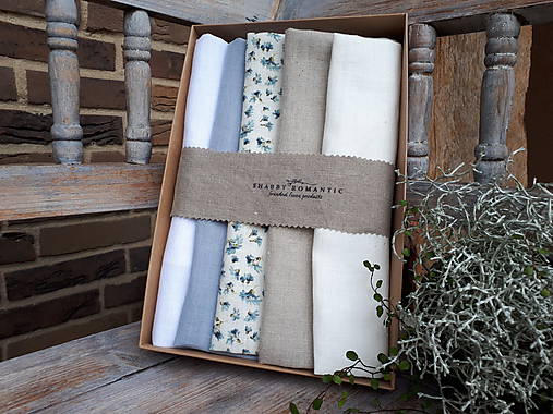 Úžitkový textil - Darčeková sada Linen Towels Cottage - 11234877_