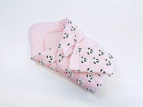 Detský textil - Zavinovačka ružové pandy - 11236509_