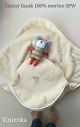 Detský textil - VLNIENKA Fusak do kočíka zo 100% ovčej vlny MERINO top super wash ARTCIC - 11236146_