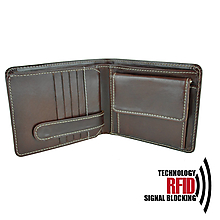 Pánske tašky - RFID pánska kožená peňaženka v hnedej farbe - 11237401_