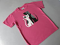 Detské oblečenie - Tričko s mačkou a psíkom (jednofarebné) - 11237100_