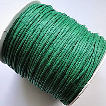 Galantéria - Bavlnená voskovaná šnúrka 1,5mm-1m (zelená pastel) - 11240695_
