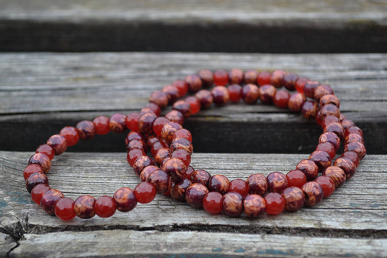 Sada náhrdelník a náramok Jadeit s drevom