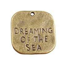 Komponenty - Prívesok Snívanie o mori bronzový 19x19mm - 11241405_