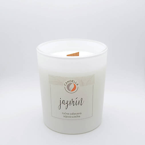 Sviečky - Jazmín - sójová sviečka (M) (biela nádobka S (100 g)) - 11242552_