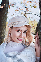 Náušnice - Dlhé strapcové náušnice béžovo-fialové / tassel earrings - 11241797_