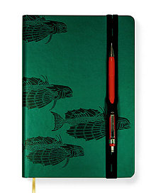 Papiernictvo - Zápisník A5 Lietajúca ryba (Zápisník A5 Lietajúca ryba (dierovaná gumička na pero)) - 11239145_