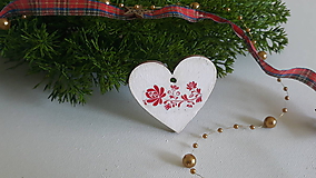 Dekorácie - Vianočná ozdoba, srdce - folk - 11243752_