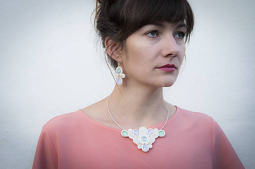 Sady šperkov - Pastelová sada pre nevestu - wedding soutache - 11244810_