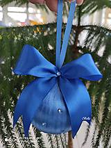 Dekorácie - Modré nerozbitné vianočné gule - 11242828_