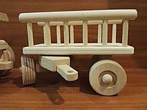 Hračky - Traktor  drevený s rebrinovým  vozom - 11248916_