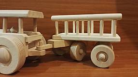 Hračky - Traktor  drevený s rebrinovým  vozom - 11248930_