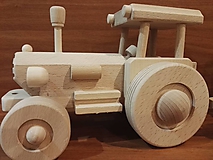Hračky - Traktor  drevený s rebrinovým  vozom - 11248935_