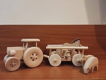 Hračky - Traktor drevený s rebriňákom - 11249332_