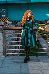 Šaty - Košilové šaty SARA, smaragdově zelené - 11250756_