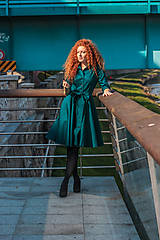 Šaty - Košilové šaty SARA, smaragdově zelené - 11250757_