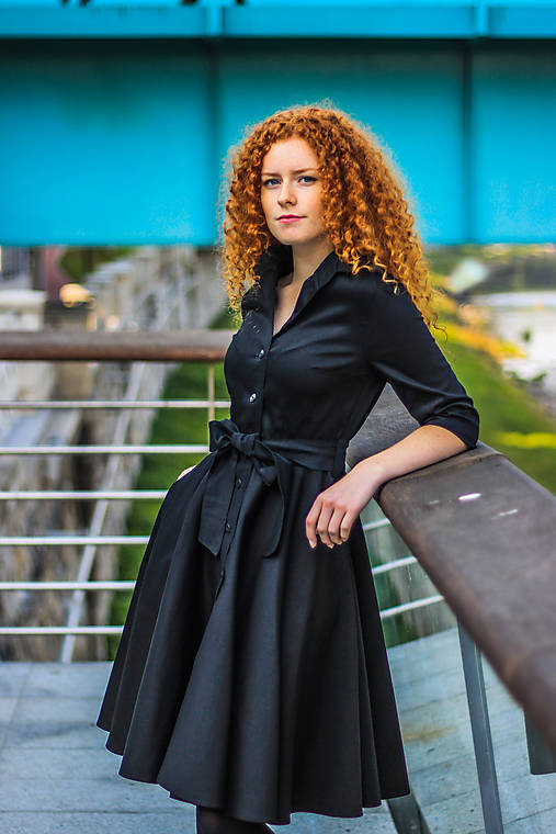 Šaty - Košilové šaty SARA, černé - 11255073_