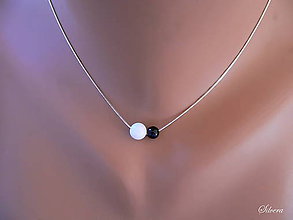 Náhrdelníky - Strieborný 925 desing náhrdelník  BLACK & WHITE - 11267309_
