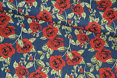 Textil - Látka denim Ruže - 11263491_