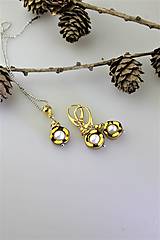 Sady šperkov - perly a hematit náušnice s príveskom - 11266777_