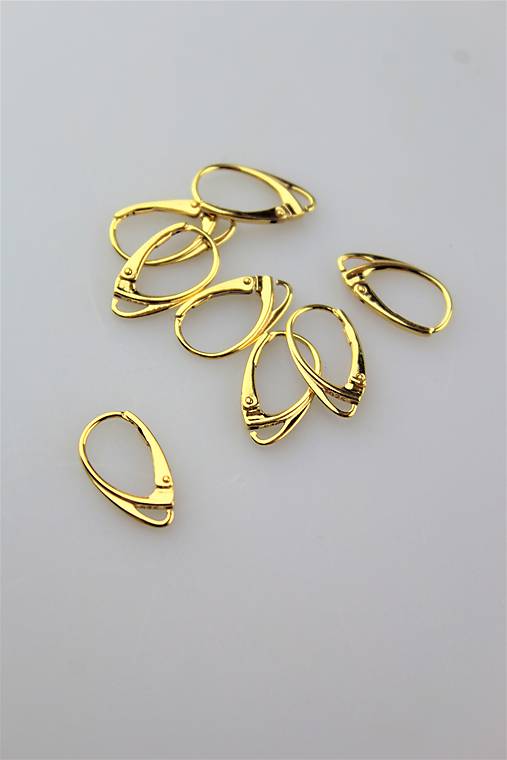 Komponenty - Anglický háčik - náušnicové zapínanie  striebro pozlátené - 11265823_