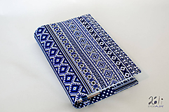 Papiernictvo - Obal na knihu s modrým folklórnym vzorom - 11266627_