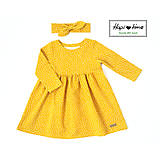 Detské oblečenie - Bodkované šatočky v žltej farbe (68) - 11265410_
