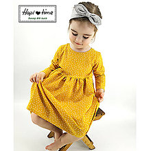 Detské oblečenie - Bodkované šatočky v žltej farbe (68) - 11265409_